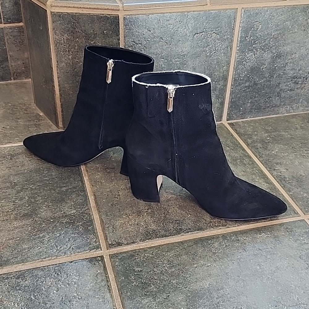 Sam Eldeman Black Suede Booties - image 3